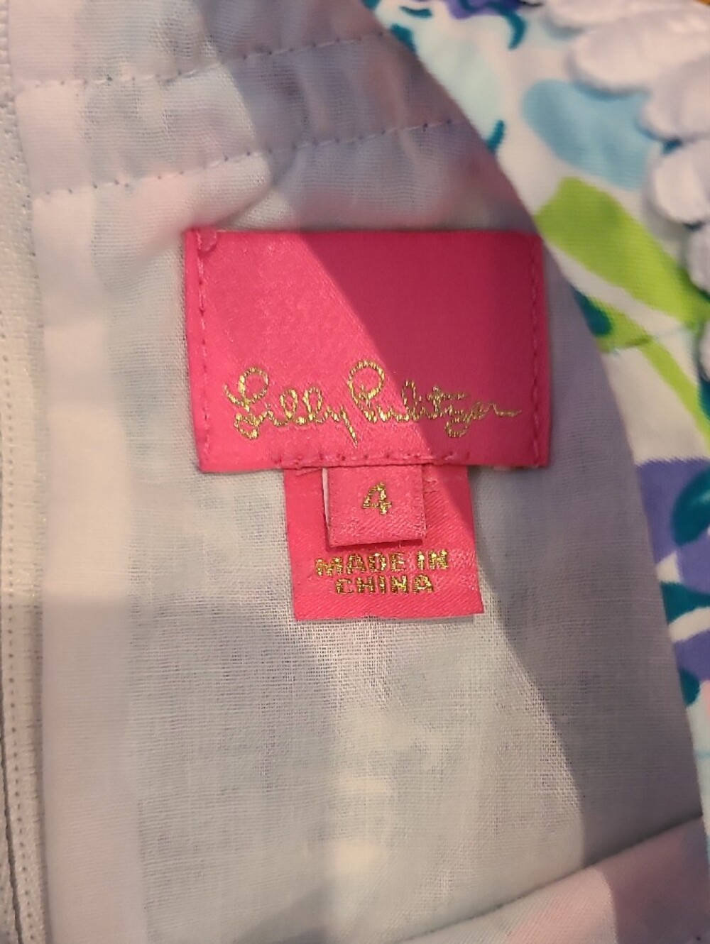 Lilly Pulitzer Bundle Girls Bright Pink & Multi Floral Casual Dress Small 4-5 - Picture 3 of 16